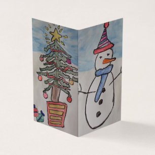 Snowman & Christmas Tree Weihnachtskarte