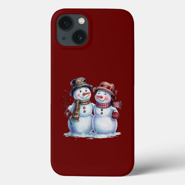 Snowman Christmas Vintag Holiday Case-Mate iPhone Hülle (Rückseite)