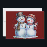 Snowman Christmas Vintag Holiday Feiertagskarte<br><div class="desc">Snowman Christmas Vintag Holiday</div>