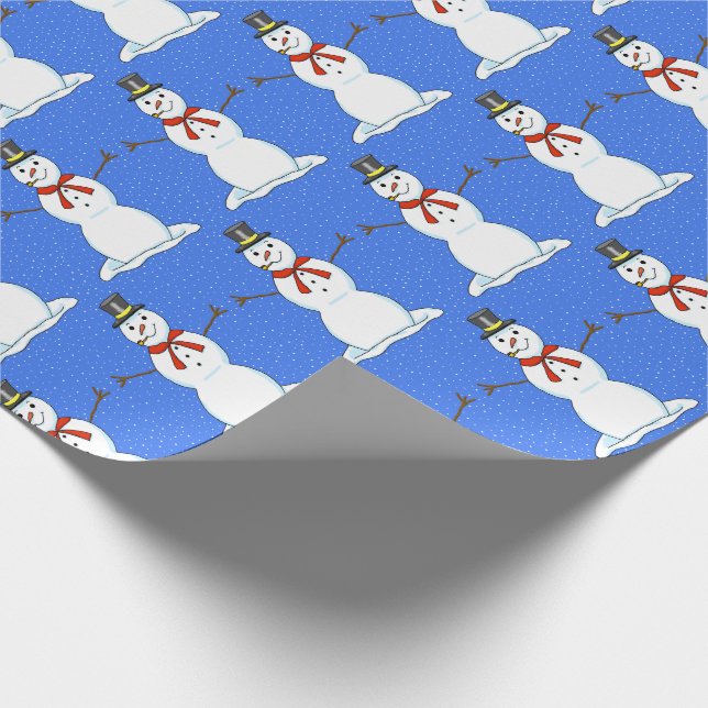 Snowman Christmas Wrapping Paper Geschenkpapier (Ecke)