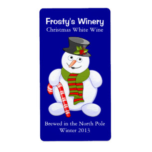 Snowman Christmas Zuhause Braut Weinetiketten