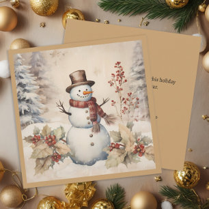 Snowman Classic Vintag Winter Weihnachtsfeiertag Feiertagskarte