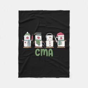 Snowman Cma Nurse Christmas Certified Medical Ista Fleecedecke
