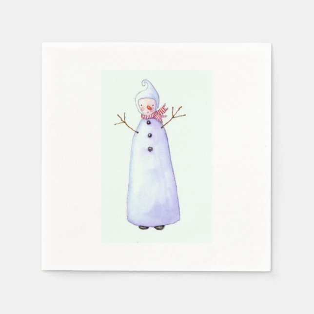 snowman cocktail napkin serviette (Vorderseite)