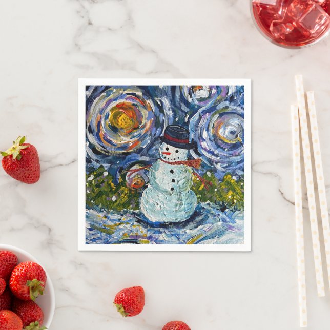 Snowman Cocktail Napkins Serviette (Beispiel)