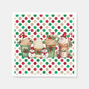 Snowman Coffee Christmas Paper Napkins Serviette