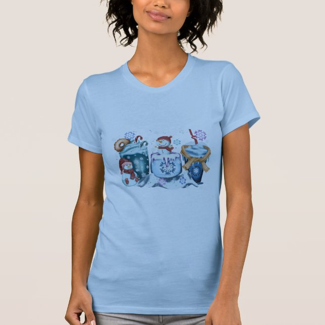 Snowman Coffee Short Sleeve Shirts (Vorderseite)