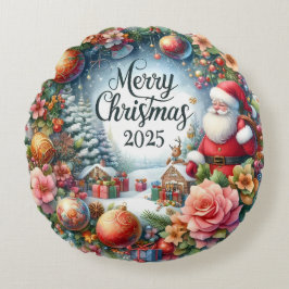 Snowman coloré et ornements Coussin de Noël