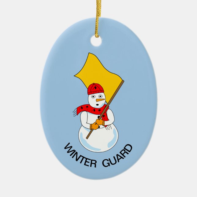 Snowman Colorguard Keramik Ornament (Vorne)