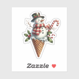 Snowman Cone Vinyl Sticker