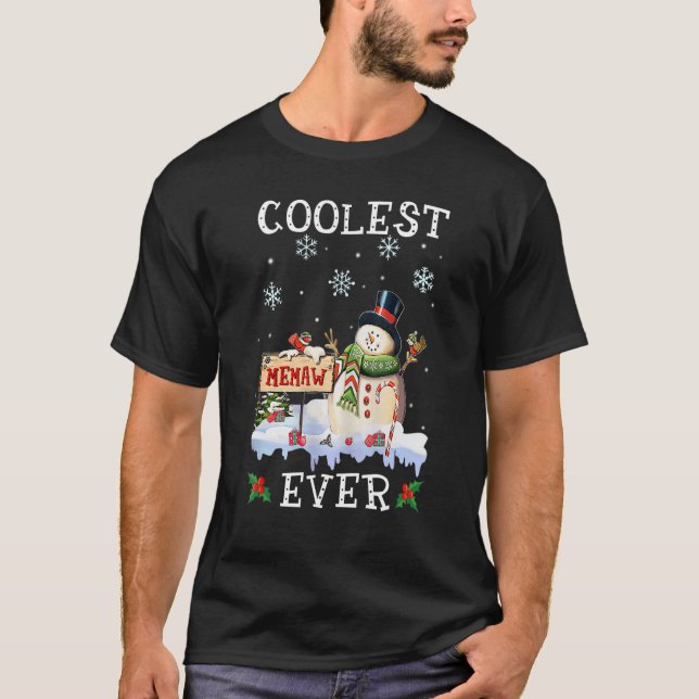 Snowman Coole Memaw Ever Freeze Weihnachtsschneefa T-Shirt (Vorderseite)