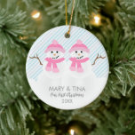 Snowman Couple Ornament<br><div class="desc">Snowman Couple Ornament</div>