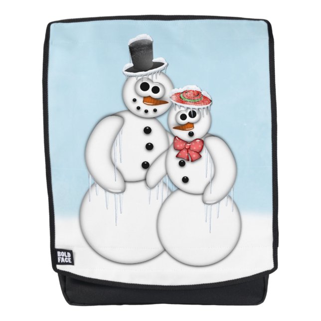 Snowman Couple Rucksack (Vorderseite)