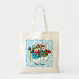 Snowman Couple Tragetasche