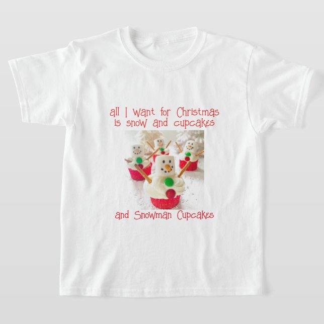 Snowman Cupcakes T-Shirt (Ablage )