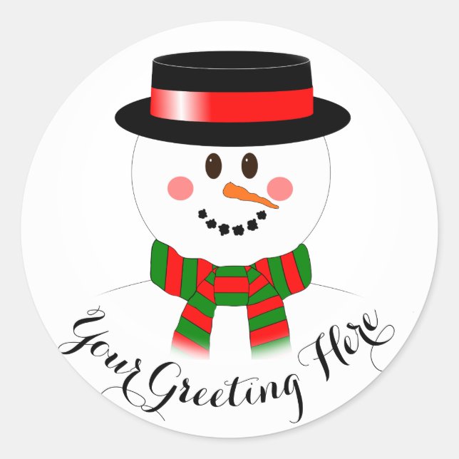 Snowman Custom Holiday Sticker (Vorderseite)