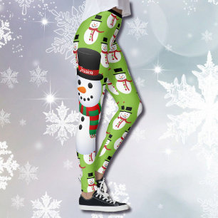 Snowman Custom Leggings Weihnachten Lauf der Ritte