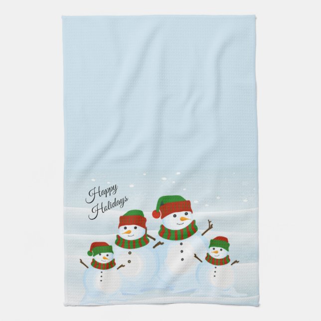 Snowman Cute Holiday Serviette de cuisine (Vertical)