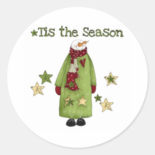 Snowman Das ist das Land der Saison Runder Aufkleber