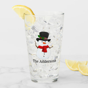 Snowman Design Drink Glass Glas