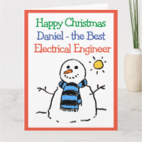Snowman Design Happy Christmas Electrical Engineer