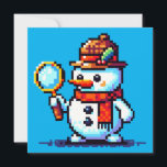 Snowman Detective: 8-Bit Winter Mystery Einladung<br><div class="desc">Entdecken Sie die Geheimnisse der Urlaubssaison mit diesem einzigartigen 8-Bit Schneemann Detektiv. Eine perfekte Mischung aus Mysterium und festlichem Geist!</div>
