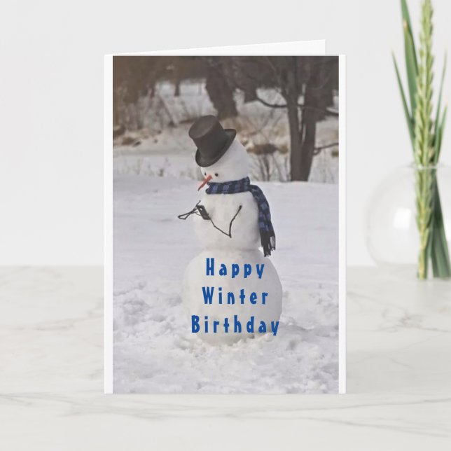 SNOWMAN DIT **HEUREUX HIVER ANNIVERNE** CARTE (Devant)