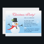 Snowman Einladung<br><div class="desc">Die Einladungskarte Snowman ist eine elegante Einladung mit einem niedlichen Schneemann,  der einen roten Schal trägt und einen schwarzen Hut auf einem blauen Hintergrund trägt,  der die Wintersaison genießen kann,  wenn Schneeflocken unterschiedlicher Formen behalten werden. Ideal für die Einladung zu einem Weihnachtsfest oder einem anderen Anlass.© Morning 6</div>