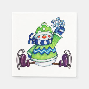 Snowman-Eis-Skaten - Papierservietten