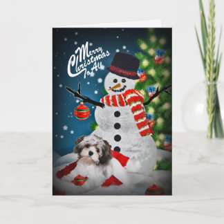 Snowman et Havanais jolies cartes de Noël