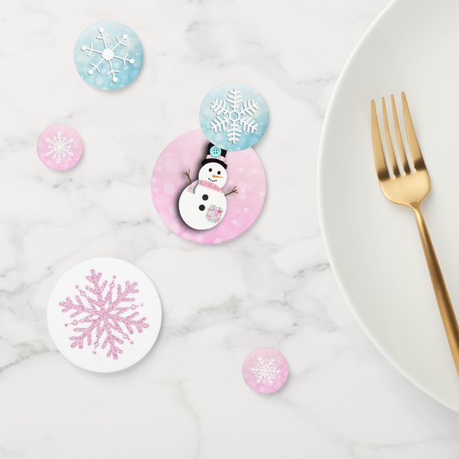 Snowman et Snowflakes Noël Fêtes Confetti (Groupe)