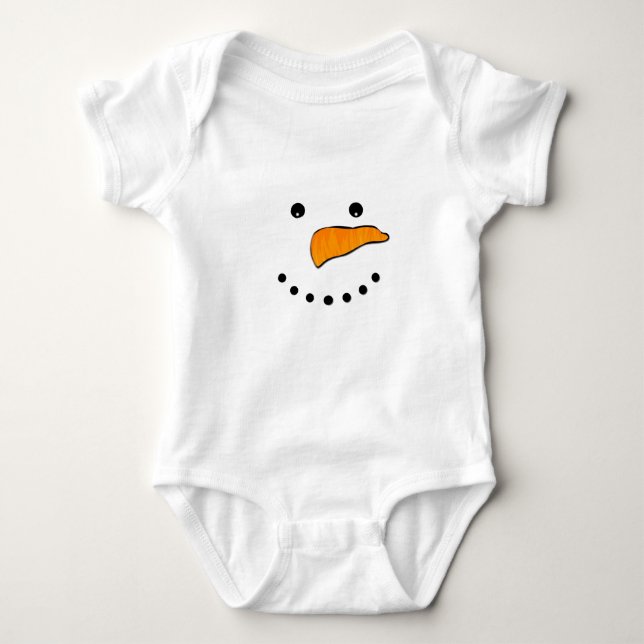 Snowman Face Baby Strampler (Vorderseite)