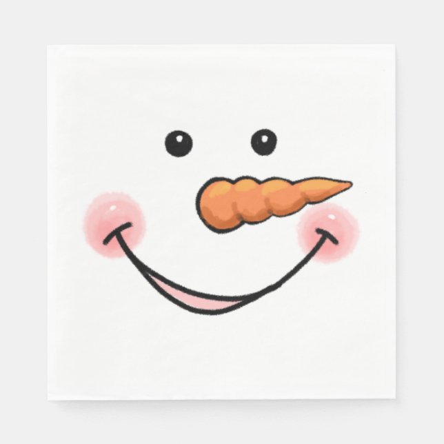 Snowman Face Carrot Nose Napkin Serviette (Vorderseite)