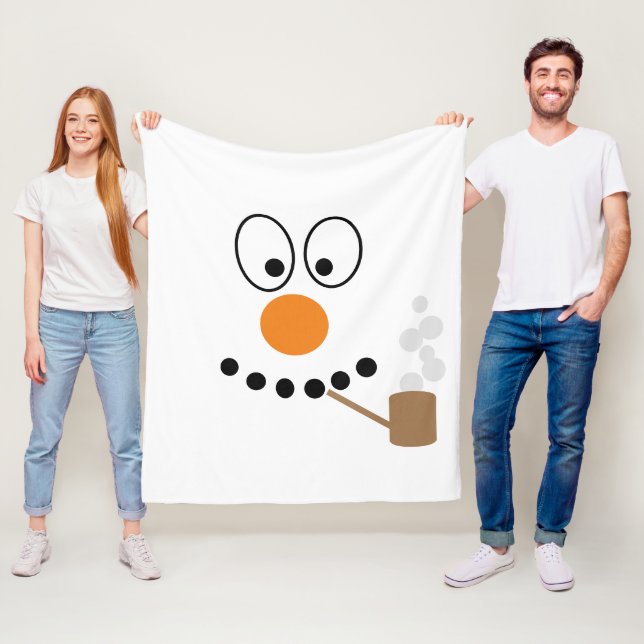 Snowman Face Cartoon Weihnachten Funny Funny Fleecedecke (Beispiel)