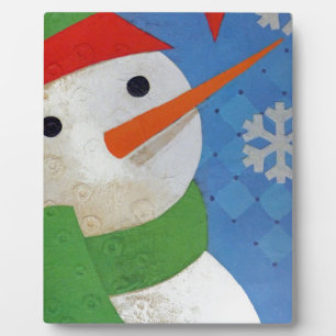 Snowman Face Fotoplatte
