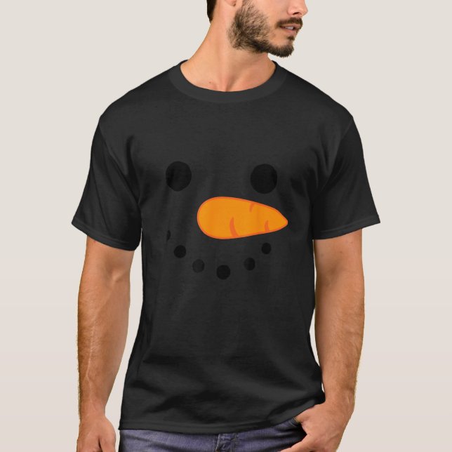 Snowman Face Funny Winter Snow Man Holiday Christm T-Shirt (Vorderseite)