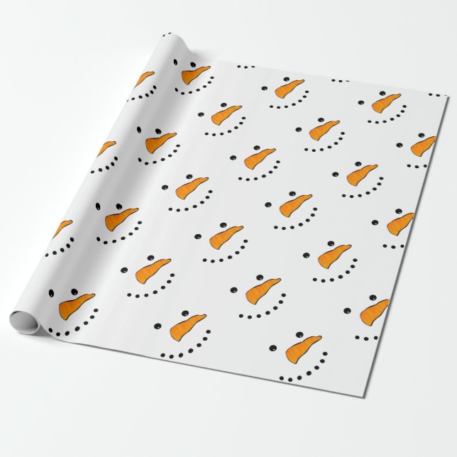 Snowman Face Geschenkpapier (Ungerollt)