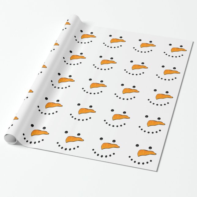 Snowman Face Geschenkpapier (Ungerollt)