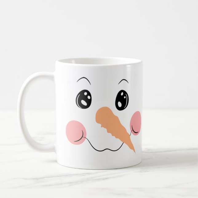 Snowman Face Grosse Mug Café (Gauche)