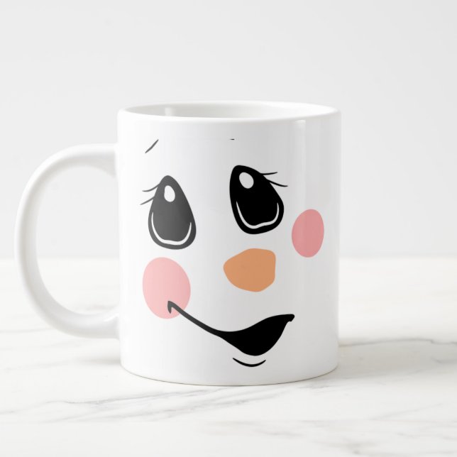 Snowman Face Jumbo-Tasse (Links)