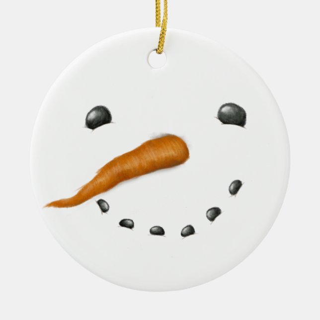 SNOWMAN FACE KERAMIK ORNAMENT (Vorne)