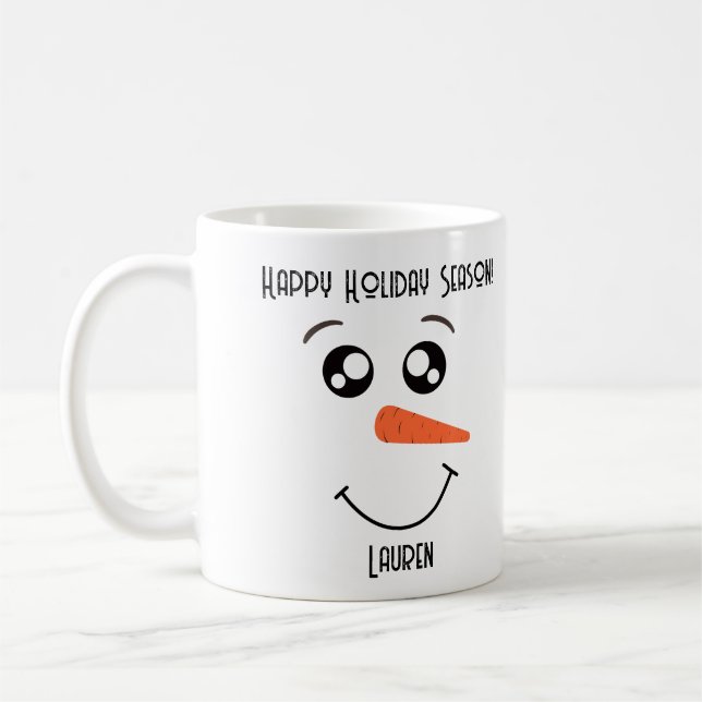 SNOWMAN FACE PERSONNALISÉ MUG (Gauche)