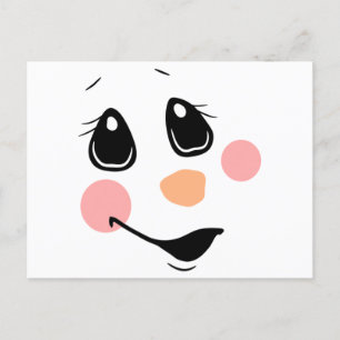Snowman Face Postkarte
