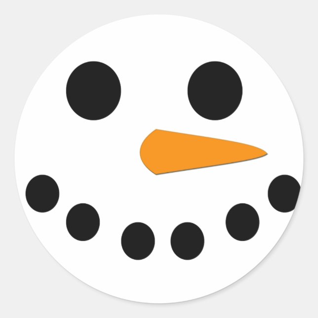 Snowman Face Runder Aufkleber (Vorderseite)
