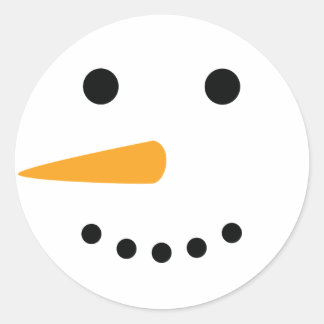Snowman Face Runder Aufkleber