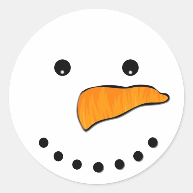 Snowman Face Runder Aufkleber (Vorderseite)