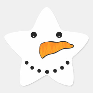 Snowman Face Stern-Aufkleber