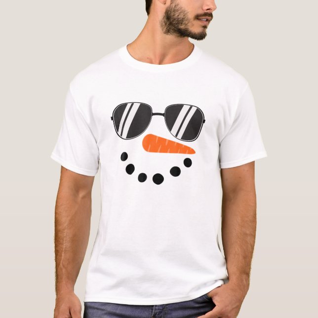 Snowman Face Sunglasses Carrot Nose Christmas Wint T-Shirt (Vorderseite)