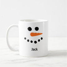 Snowman face tasse à café. Personnalisez avec le n