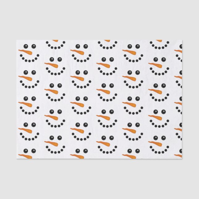 Snowman Face Weihnachtsfeiertage Seidenpapier (Vorderseite)